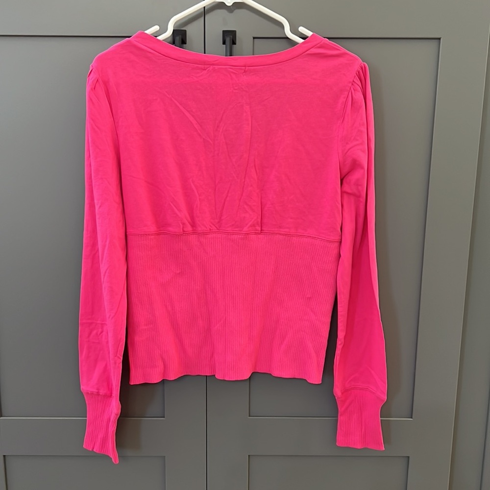 NWT{No Boundaries}Juniors Sz XL(15/17)Hot pink lightweight T-shirt Cardigan - Picture 7 of 7